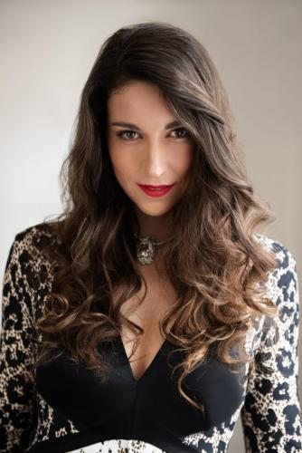 Eve-Maud Hubeaux with white and black dress